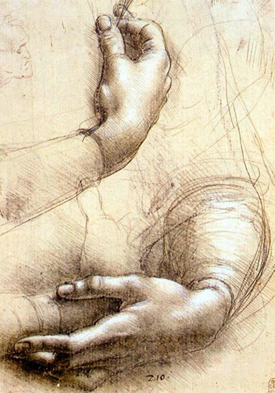 Estudio de manos y brazos Leonardo da Vinci
